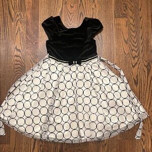 Jona Michelle Black and White Formal Kids Dress